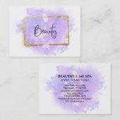 *~* BEAUTY - Glitter Gold Lijst Lavendel Glow Visitekaartje (Voorkant / Achterkant)