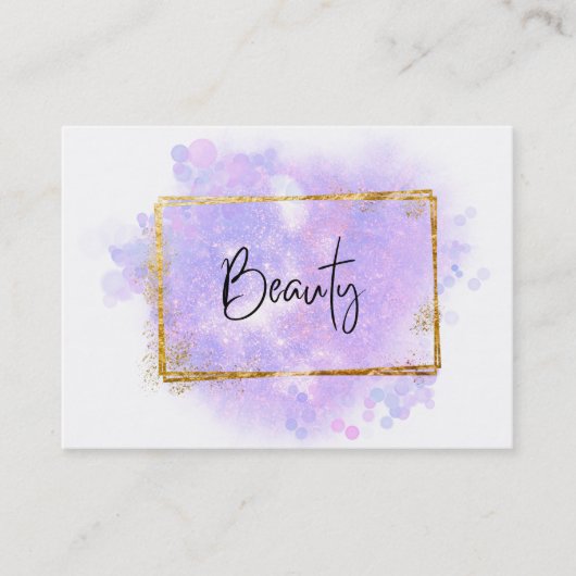*~* BEAUTY - Glitter Gold Lijst Lavendel Glow Visitekaartje (Voorkant)