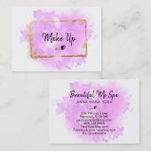 *~* BEAUTY - Glitter Gold Lijst - Roze gloed Visitekaartje (Voorkant / Achterkant)
