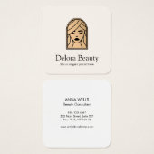 Beauty Goddess Woman's Face Vierkante Visitekaartjes (Voorkant /achterkant)