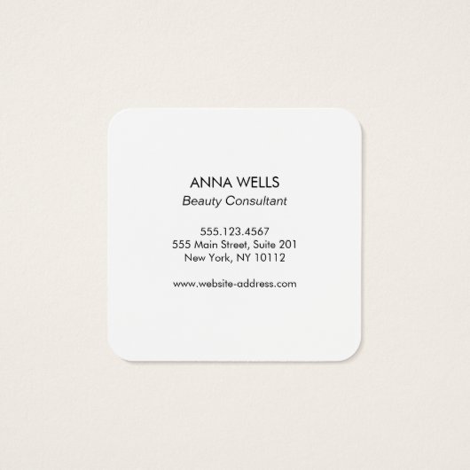 Beauty Goddess Woman's Face Vierkante Visitekaartjes (Achterkant)