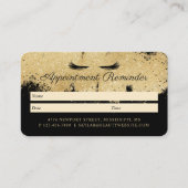 Beauty Gold Dusted Eyelash Zwart & Goud Luxe Afsprakenkaartje (Voorkant)