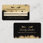 Beauty Gold Dusted Eyelash Zwart & Goud Luxe Afsprakenkaartje (Voorkant / Achterkant)