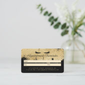 Beauty Gold Dusted Eyelash Zwart & Goud Luxe Afsprakenkaartje (Staand voorkant)