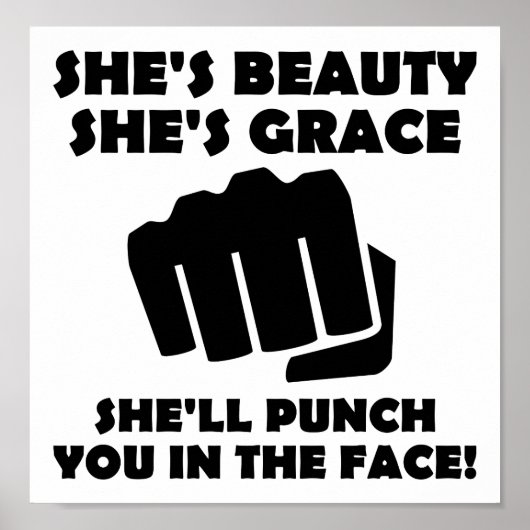 Beauty Grace Punch Funny Poster (Voorkant)