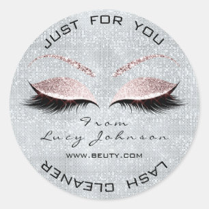 Beauty Gray Glitter Pink Pastel Lashes Smoky Blue Ronde Sticker