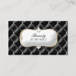 Beauty Hair Salon White Diamond Tufted Black Visitekaartje