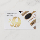 Beauty Hair Schaar Salon Logo | Stylist Tools Visitekaartje (Voorkant)