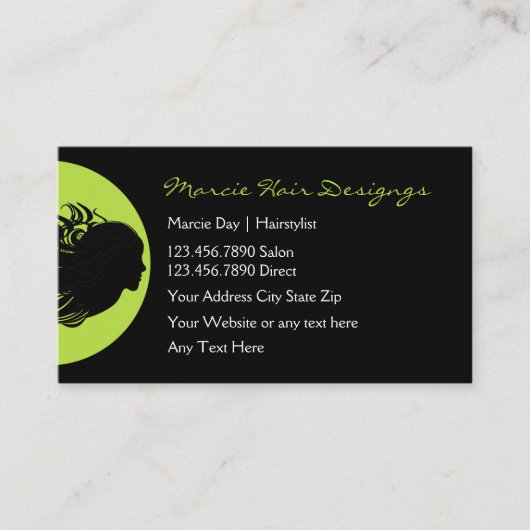 Beauty Hair Stylist Visitekaartjes (Voorkant)