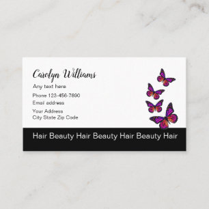 Beauty Hairdresser Butterfly Design Visitekaartje