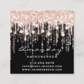 Beauty Hairdresser Makeup Artist Roos Black Drives Vierkante Visitekaartje (Achterkant)