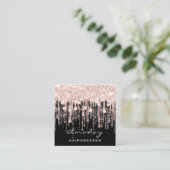 Beauty Hairdresser Makeup Artist Roos Black Drives Vierkante Visitekaartje (Staand voorkant)