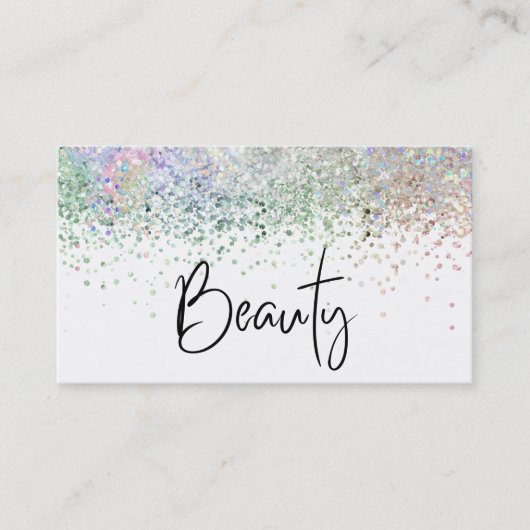 *~* BEAUTY Hologram Holografen Glitter Visitekaartje (Voorkant)
