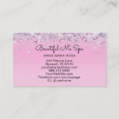 *~* BEAUTY Hologram Holografen Roze Glitter Visitekaartje (Achterkant)
