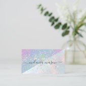 Beauty Holographic Glam Glitter Elegant Sparkles Visitekaartje (Staand voorkant)