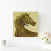 "Beauty" Horse Wall-klok Vierkante Klok (Huis)