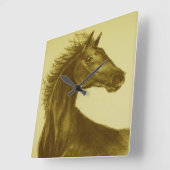 "Beauty" Horse Wall-klok Vierkante Klok (Hoek)