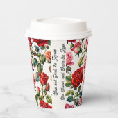 Beauty in Bloom Roos Tuin Papier Cups Papieren Bekers (Links)