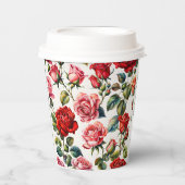 Beauty in Bloom Roos Tuin Papier Cups Papieren Bekers (Voorkant)