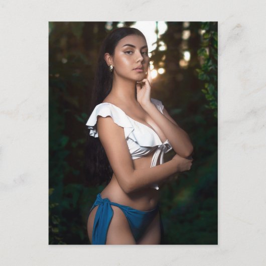Beauty in Forest Swimsuit model foto Briefkaart (Voorkant)