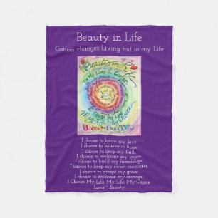 Beauty in Life Cancer Poem Chemo Fleece Blanket Deken