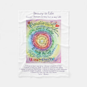 Beauty in Life Cancer Poem Chemo Fleece Blanket Deken