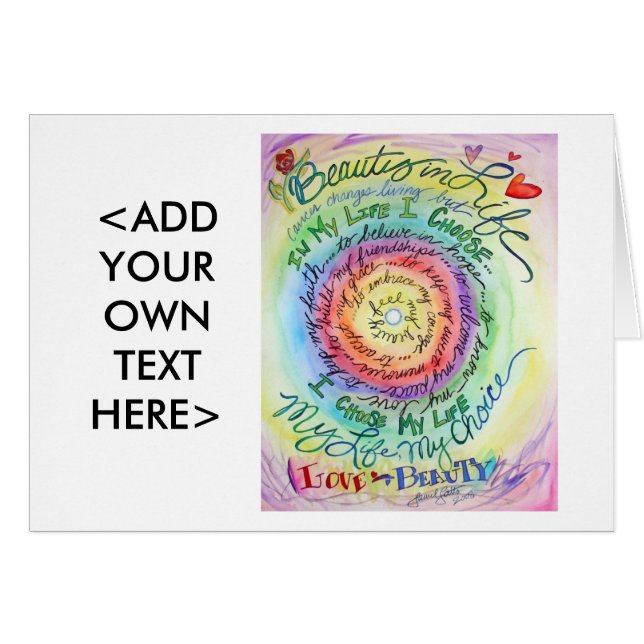 Beauty in Life Rond Rainbow-kaart (Voorkant Horizontaal)