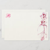 BEAUTY IN PINKDRESS MONOGRAM BRIEFPAPIER (Voorkant / Achterkant)