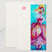 BEAUTY IN PINKDRESS MONOGRAM BRIEFPAPIER (Voorkant / Achterkant)