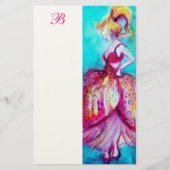 BEAUTY IN PINKDRESS MONOGRAM BRIEFPAPIER (Voorkant)