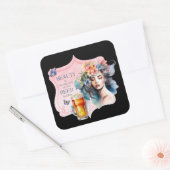 Beauty in the Eye of the Bierhouder  Lady Vierkante Sticker (Envelop)