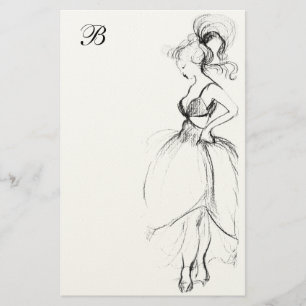BEAUTY IN WITTE DRESS MONOGRAM BRIEFPAPIER