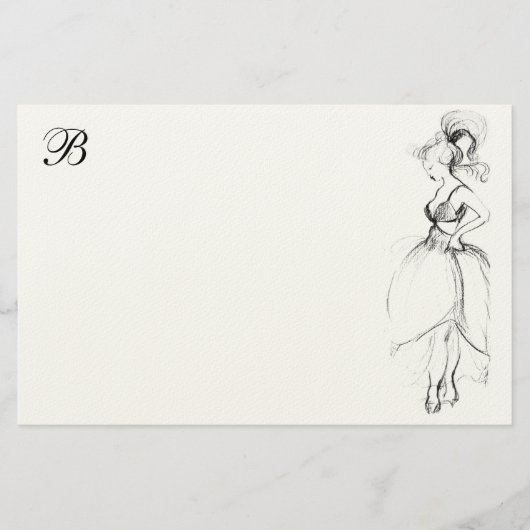 BEAUTY IN WITTE DRESS MONOGRAM BRIEFPAPIER (Voorkant)
