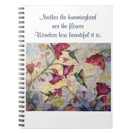 Beauty Inspiration Hummingbird Art Spiral notebook Notitieboek (Voorkant)