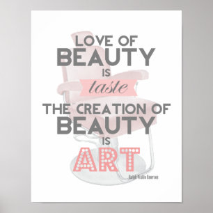 Beauty is Art Retro Quote Stylist Print