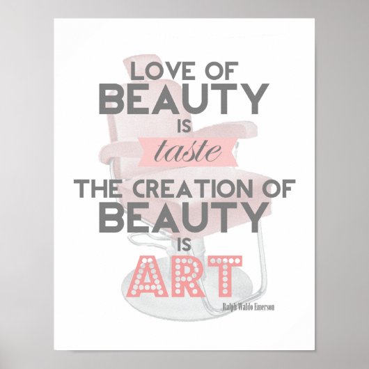 Beauty is Art Retro Quote Stylist Print (Voorkant)