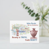 Beauty is Truth - John Keats - Grecian Urn Briefkaart (Staand voorkant)