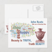 Beauty is Truth - John Keats - Grecian Urn Briefkaart (Voorkant / Achterkant)