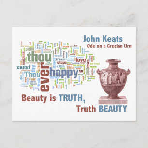 Beauty is Truth - John Keats - Grecian Urn Briefkaart