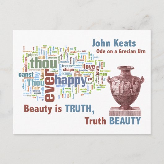 Beauty is Truth - John Keats - Grecian Urn Briefkaart (Voorkant)