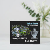 Beauty is Truth - John Keats - Grecian Urn Briefkaart (Staand voorkant)