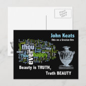 Beauty is Truth - John Keats - Grecian Urn Briefkaart (Voorkant / Achterkant)