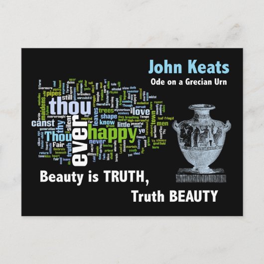 Beauty is Truth - John Keats - Grecian Urn Briefkaart (Voorkant)