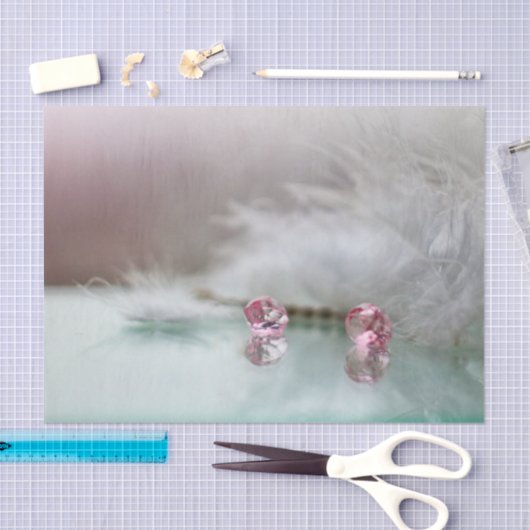  beauty, juwelen, feather grey roze blauwgroen tissuepapier (Craft)