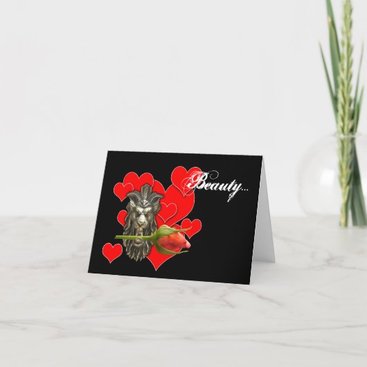 Beauty Laat me je beest zijn... valentijn kaart (Voorkant)