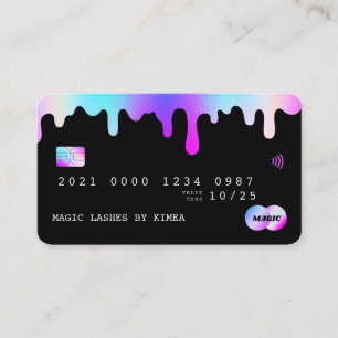 Beauty Lash Nail Tech Paars & Roze kredietstijl Visitekaartje
