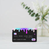 Beauty Lash Nail Tech Paars & Roze kredietstijl Visitekaartje (Staand voorkant)