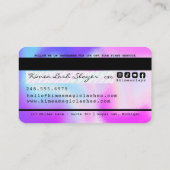 Beauty Lash Nail Tech Paars & Roze kredietstijl Visitekaartje (Achterkant)