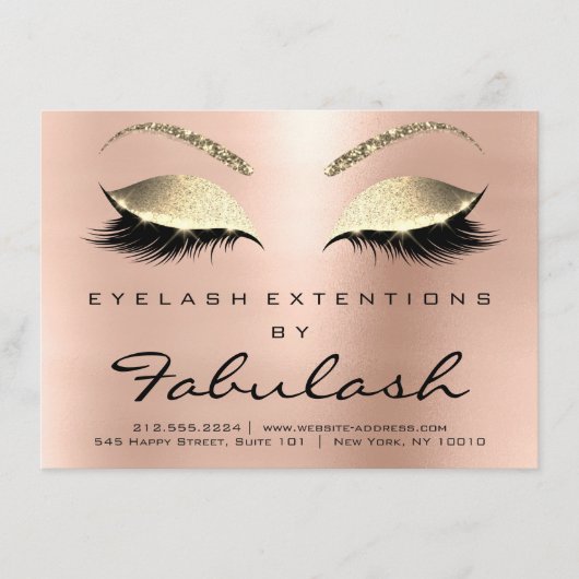 Beauty Lashes Extension Aftercare Instruction Roos Informatiekaartje (Voorkant)