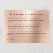 Beauty Lashes Extension Aftercare Instruction Roos Informatiekaartje (Achterkant)